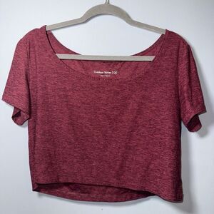 Outdoor Voices Cropped Burgundy Super Soft Tee Size Medium EUC like new!